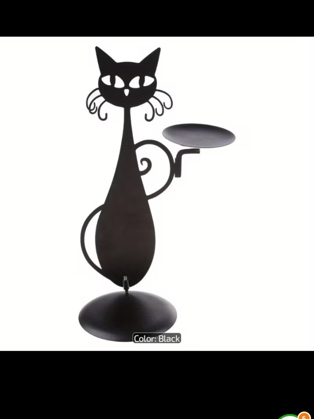 Brand New Black Cat Decorative Metal Accent Stand - Home Accents